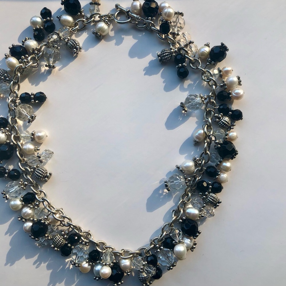 Beaded Silver Link Statement Necklace. Purchased … - image 7